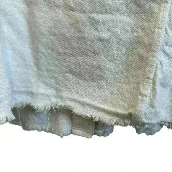 Zara Corduroy Shacket Jacket Cropped Oversized Cotton Cream Large Fringed Hem - Picture 6 of 10